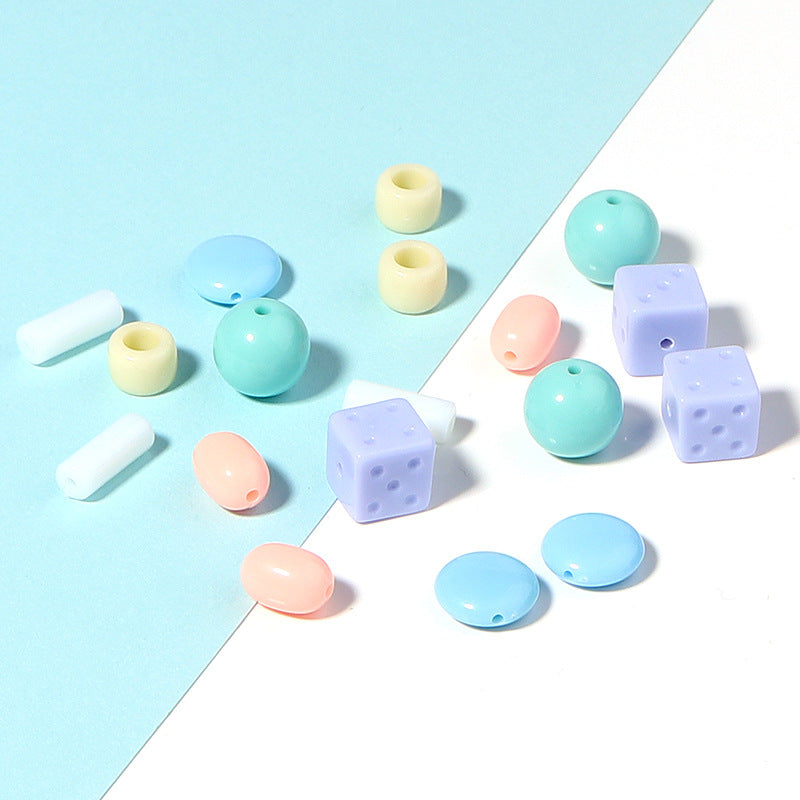 Macaron Acrylic Beads Mixed Shapes Pastel Colors 100pcs