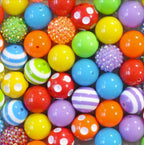 Bubblegum Beads 20mm Red Yellow Green Blue Purple Chunky Mix 50pcs 2
