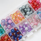 Crackle Round Glass Beads 8mm Colorful Mixed 2boxes 400pcs 5