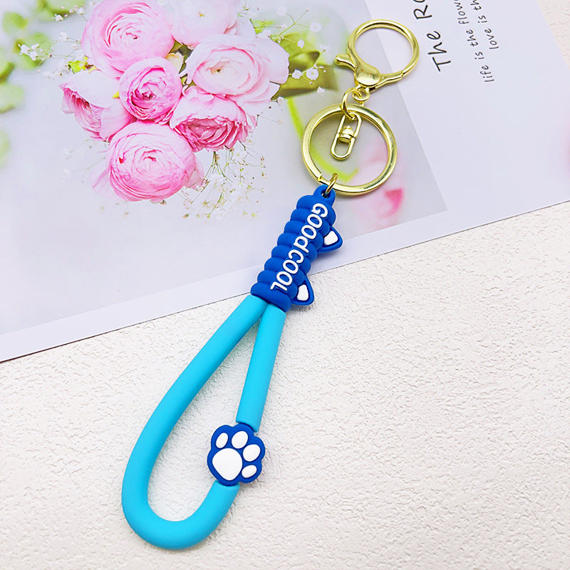 PVC Cat Claw Leather Lanyard Keychain Soft Rubber Paw Charm 8