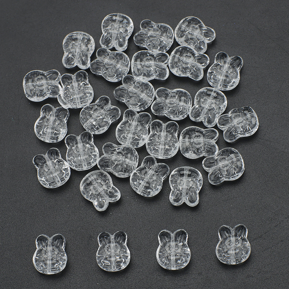 Plating Bunny Head Glass Beads 12mm Iridescent 30pcs 22