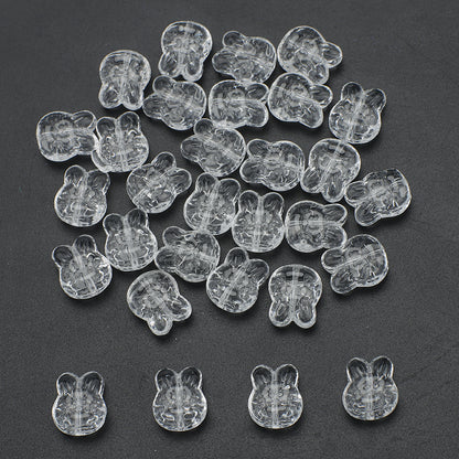 Plating Bunny Head Glass Beads 12mm Iridescent 30pcs 22
