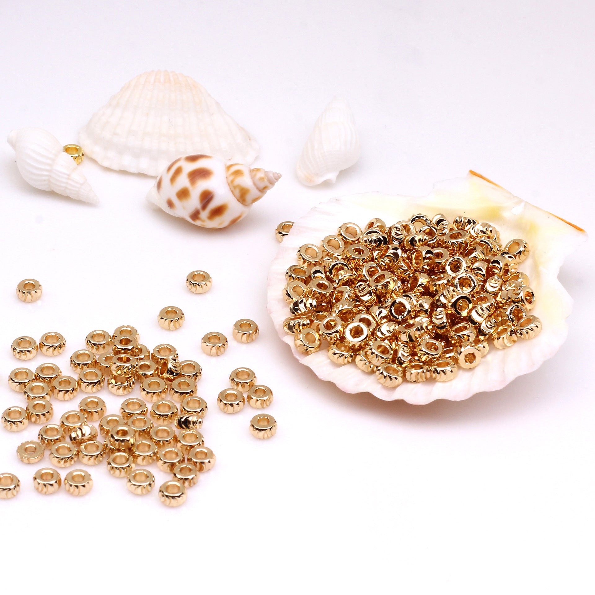 Brass Gear Pattern Spacer Beads 3-8mm 100pcs 2