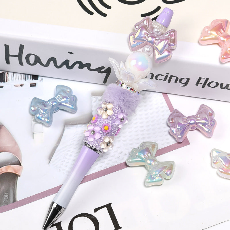 Glow Plating Double Layer Butterfly Acrylic Beads 22-29mm Pastel 50pcs 2