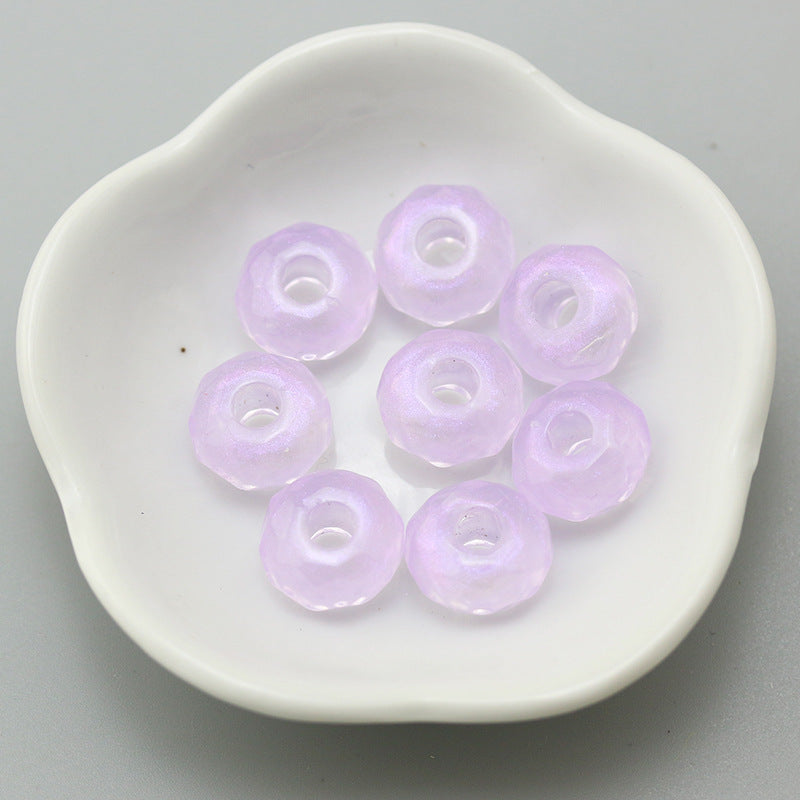 Acrylic Faceted Spacer Beads 15mm Large Hole 40pcs 23