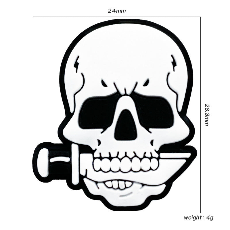 Silicone Focal Beads Halloween Knife Bones Skull with Knife 20pcs 2