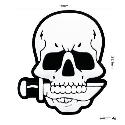 Silicone Focal Beads Halloween Knife Bones Skull with Knife 20pcs 2