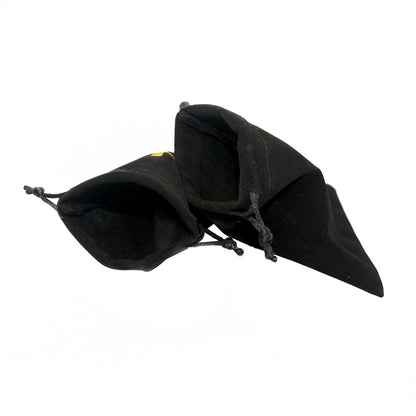 Black Velvet Drawstring Pouches with Gold Cross Pattern 10pcs 10x12cm 4