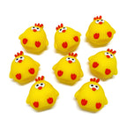 Silicone 3D Focal Beads Chick Rounded Form Red Feet 20pcs 4