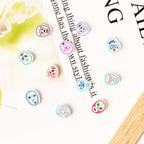 Flat Clay Beads 10mm Facial Painting Pattern Polymer 100pcs 4