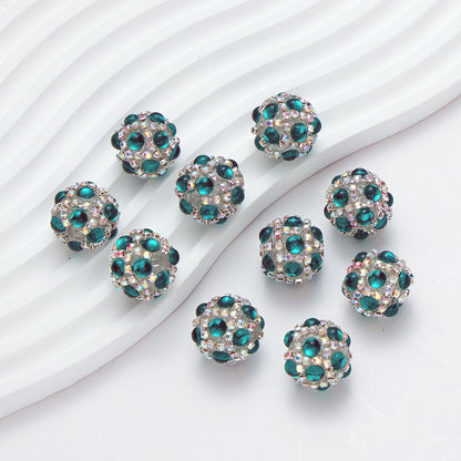 Bubblegum Rhinestone Beads 18mm Enlaced Fully Rhinestoned 5pcs 8