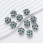 Bubblegum Rhinestone Beads 18mm Enlaced Fully Rhinestoned 5pcs 8