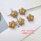 Star and Strawberry Heart Metal Beads Glossy Painted Colorful 10pcs 13