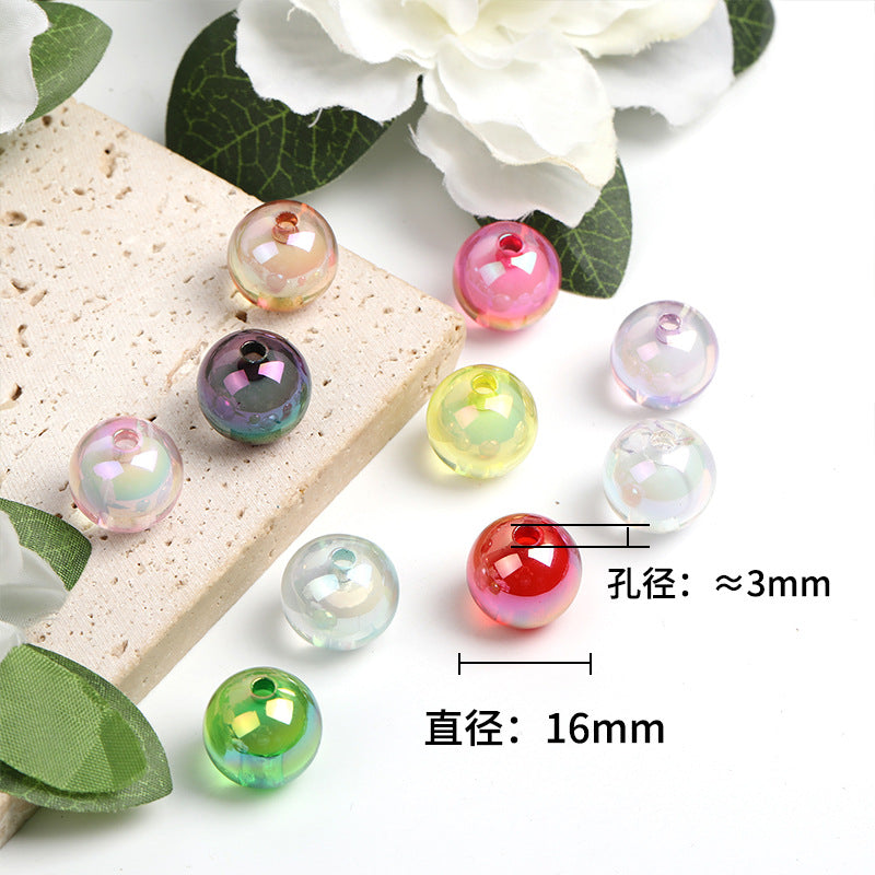 Transparent Round Acrylic Beads 16mm UV Plating Colored 100pcs 3