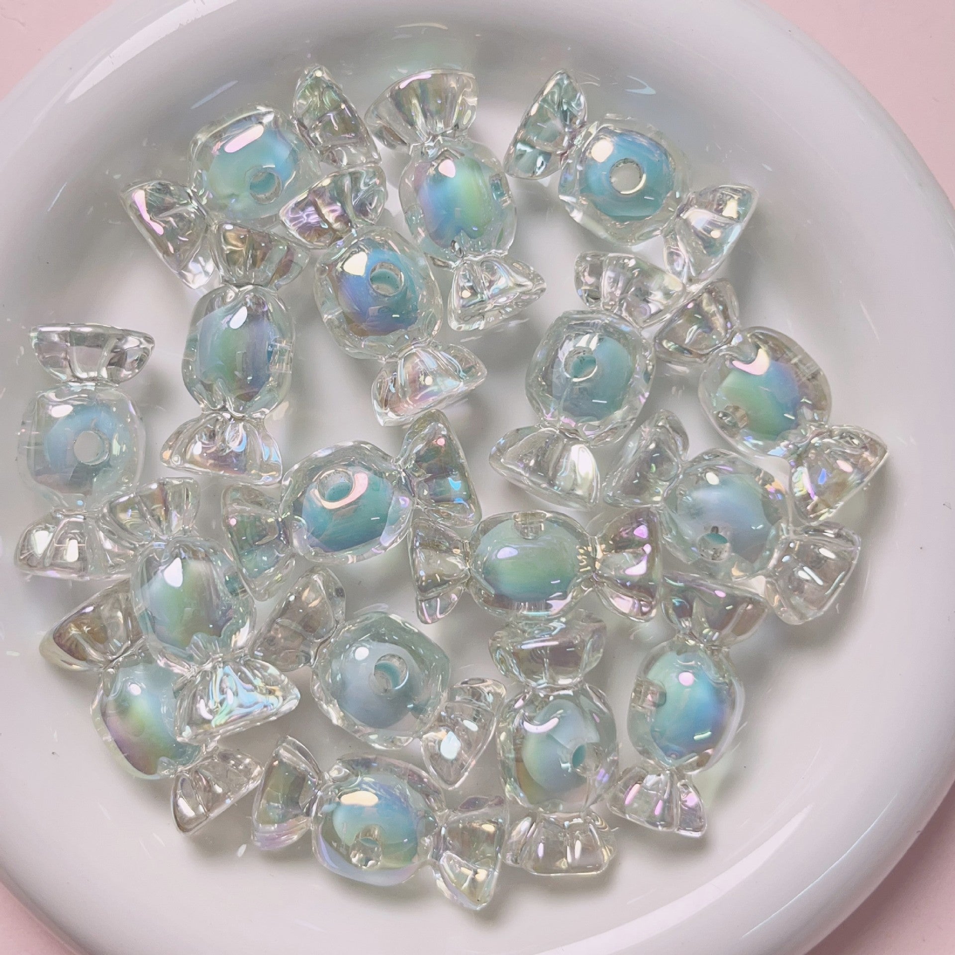 Transparent Candy Acrylic Beads 15x31mm Glossy Pastel 10pcs 5
