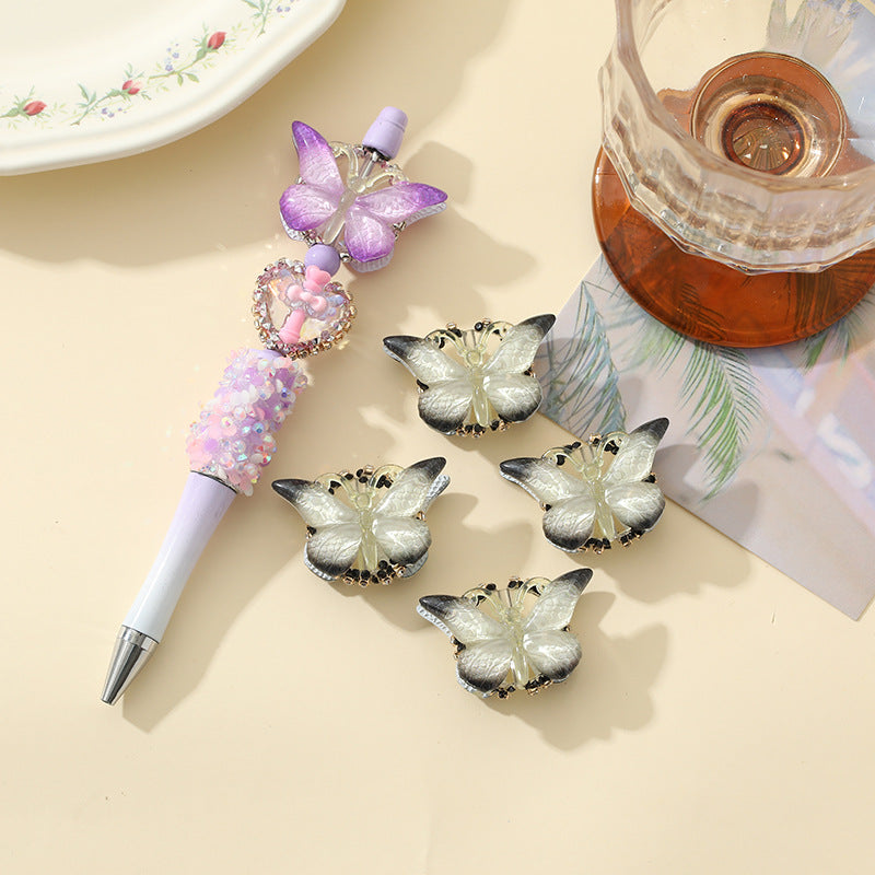 Lively Gradient Butterfly Acrylic Beads 30mm Pastel Ombre 10pcs 4