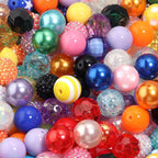 Multi-Color Bubblegum Beads 20mm Vibrant Solids Stripes Polka Dot Rhinestone 120pcs 5