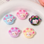 Plating Kitten Paw Acrylic Beads 22mm UV Colorful Resin 10pcs 2