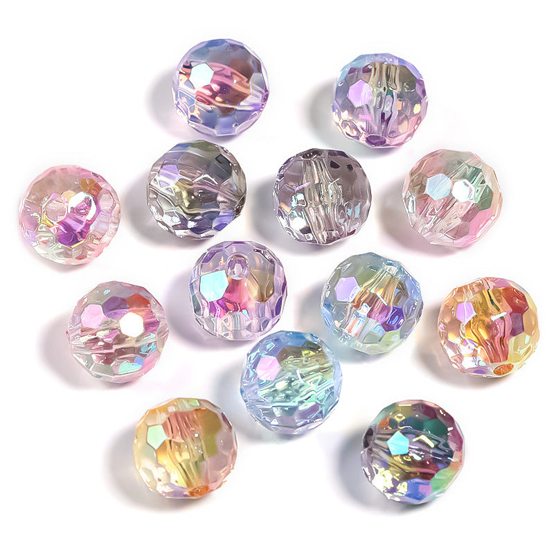 Faceted Section Round Acrylic Beads 12mm 14mm 25mm UV Finish 100pcs 4