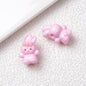 Printed Bunny Acrylic Beads 18mm Glossy Colors 50pcs 7