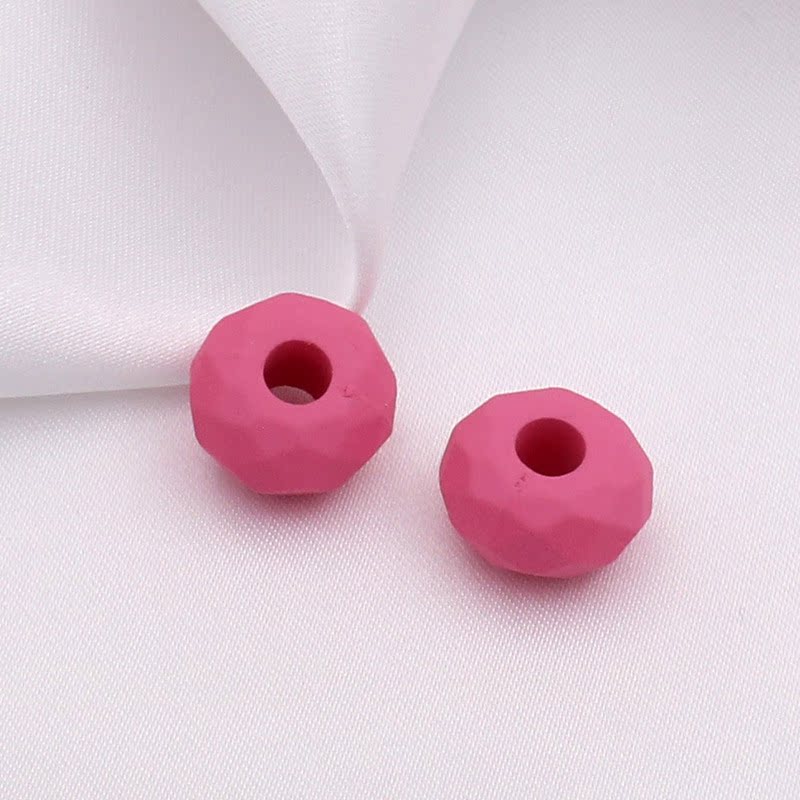 Acrylic Faceted Spacer Beads 14mm Rubberized Finish 40pcs 10
