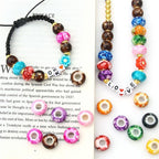 Flat Acrylic Beads 15mm Large Hole Printed Marbled 60pcs 4
