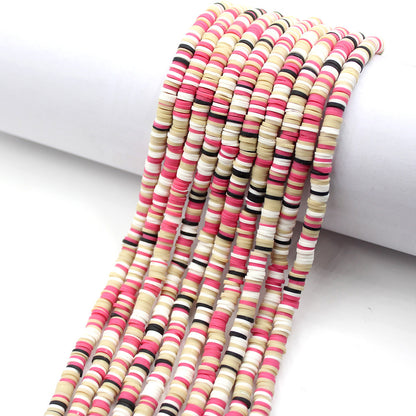 Flat Clay Beads 6mm Colorful Polymer Spacer Disc 10strands 30