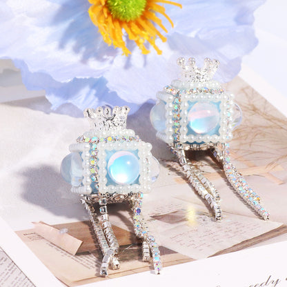 Polymer Clay Cube Rhinestone Beads 21mm Tassel Decorative 10pcs 10
