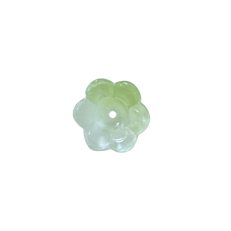 Vintage Lily-Shaped Glass Beads 8x12mm Pastel Translucent 30pcs 5