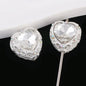 Double-Sided Heart Rhinestone Beads 22mm Alloy Encrusted 10pcs 9