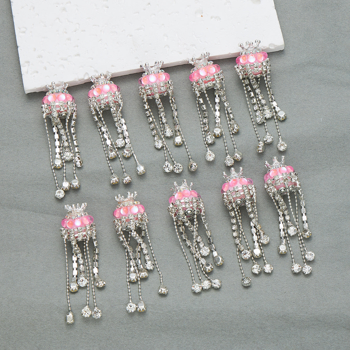 Tassel Crown Rhinestone Beads 19mm Decorative Ball 2pc 9