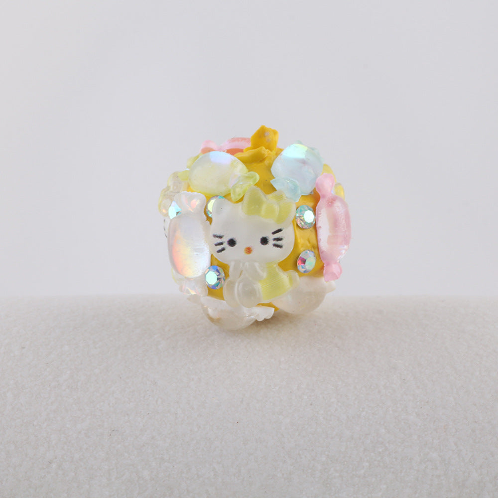 Embellished Round Clay Beads 16mm Cartoon Characters 5pcs 10