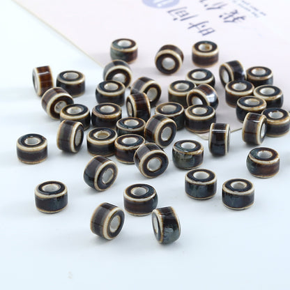 Ceramic Flat Spacer Beads 10mm Ethnic Style 50pcs 3