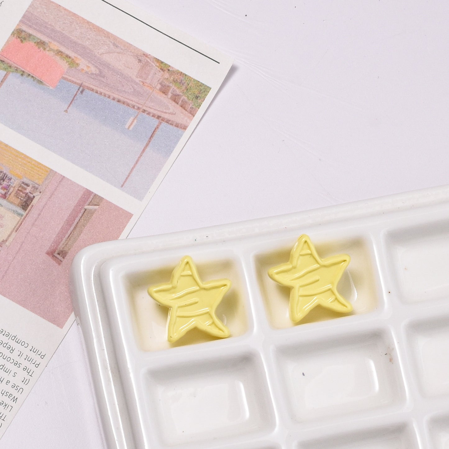 Colorful Recessed Star Acrylic Beads 17mm Mixed Colors 20pcs 14
