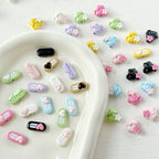Heart Metal Beads 15-18mm Baking Painted Cherry Blossom Kitten Design 10pcs 3