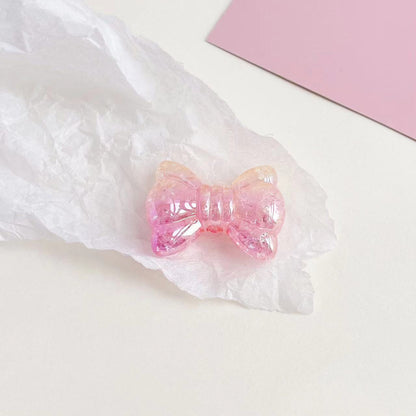 UV Plating Gradient Crackle Bow Acrylic Beads 32mm 50pcs 10