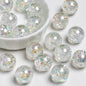 Shimmer Glitter Filled Resin Beads 16mm Round Mixed Colors 10pcs 7