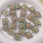 Matte Lace Bow Square Resin Beads 13mm Pastel Colors 10pcs 8