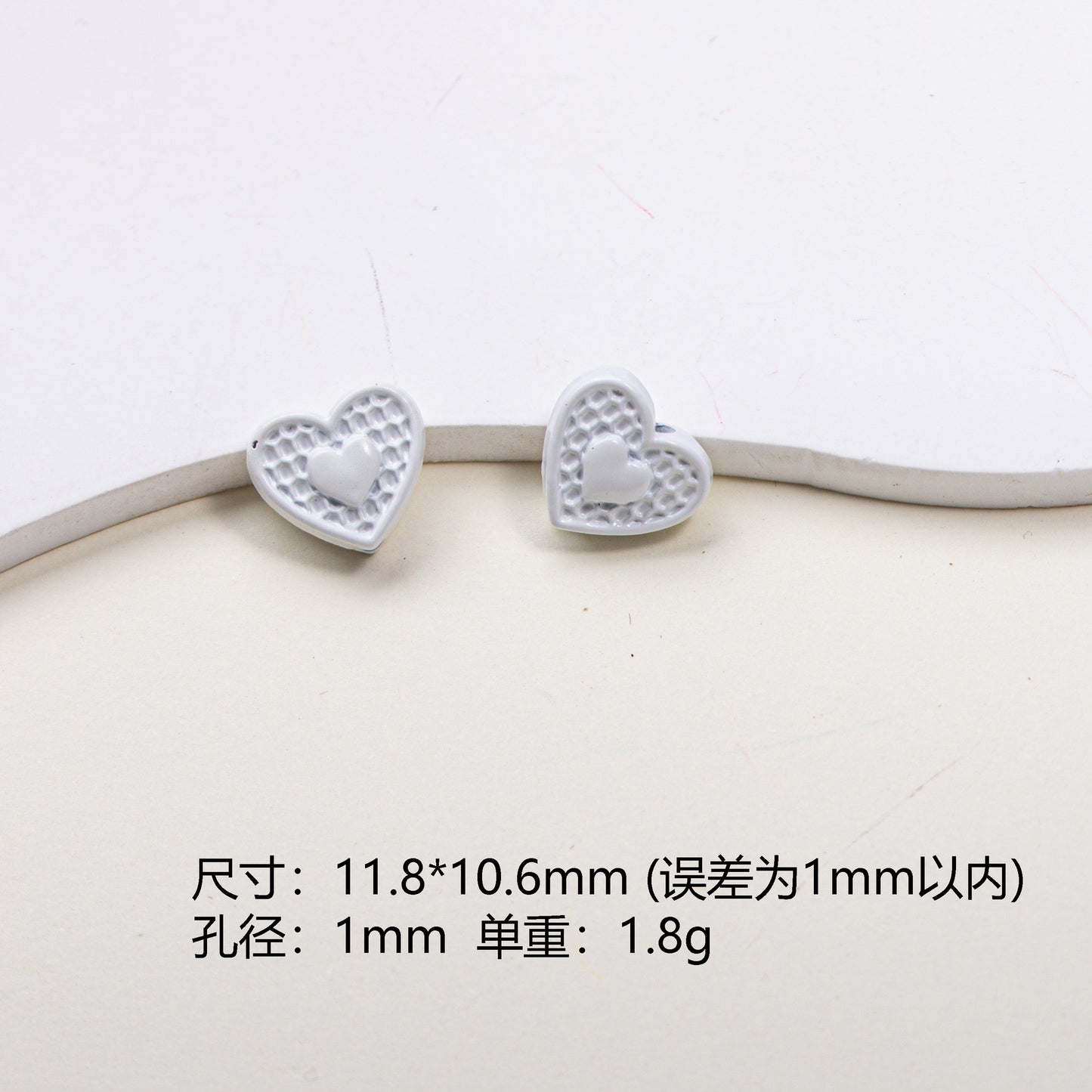Painted Alloy Metal Beads Black and White Enamel Baking Style 10pcs 7