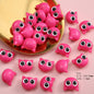 Adorable Kitten and Frog Head Resin Beads 12mm 14mm Mixed Colors 5pcs 8