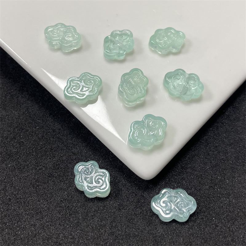 Czech Glass Beads Auspicious Clouds 9 13mm Pastel Translucent 100pcs 7