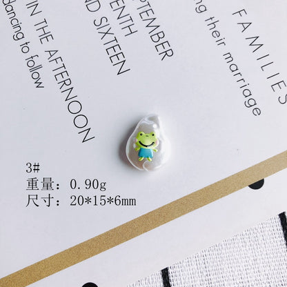 Hand Painted Irregular Shaped Acrylic Beads Imitation Pearl 10pcs 8