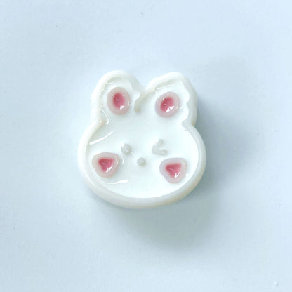 Hand-Painted Rabbit Acrylic Beads 22x24mm Glossy Pastel 100pcs 7