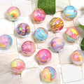 Plating Round Acrylic Beads 16mm UV Graffiti Colors 50pcs 6