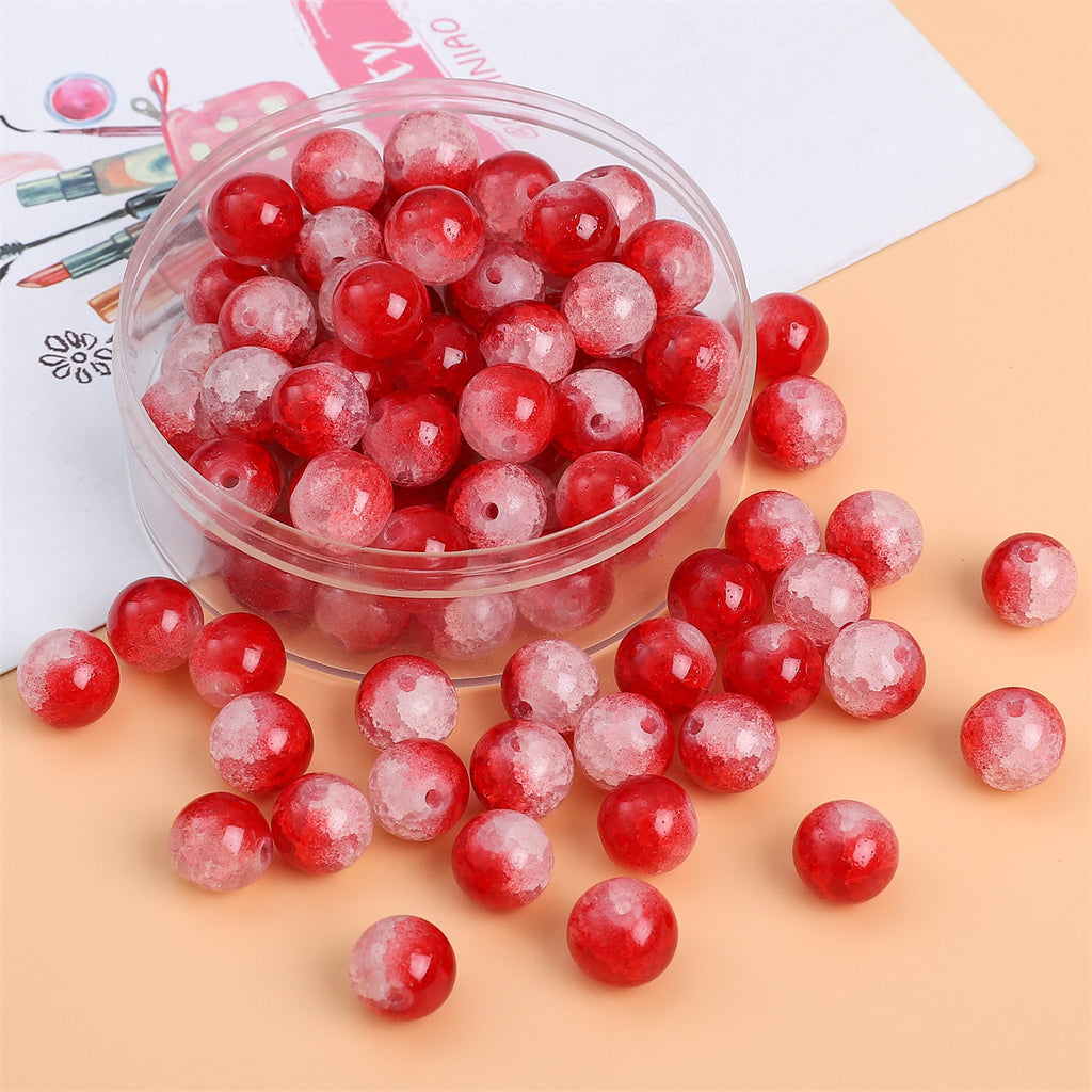 Crackle Round Glass Beads 8mm Multicolor Mixed 30pcs 5