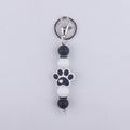 Cartoon Dog Claw Silicone Beaded Keychain with Paw Print Charm 6