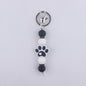 Cartoon Dog Claw Silicone Beaded Keychain with Paw Print Charm 6