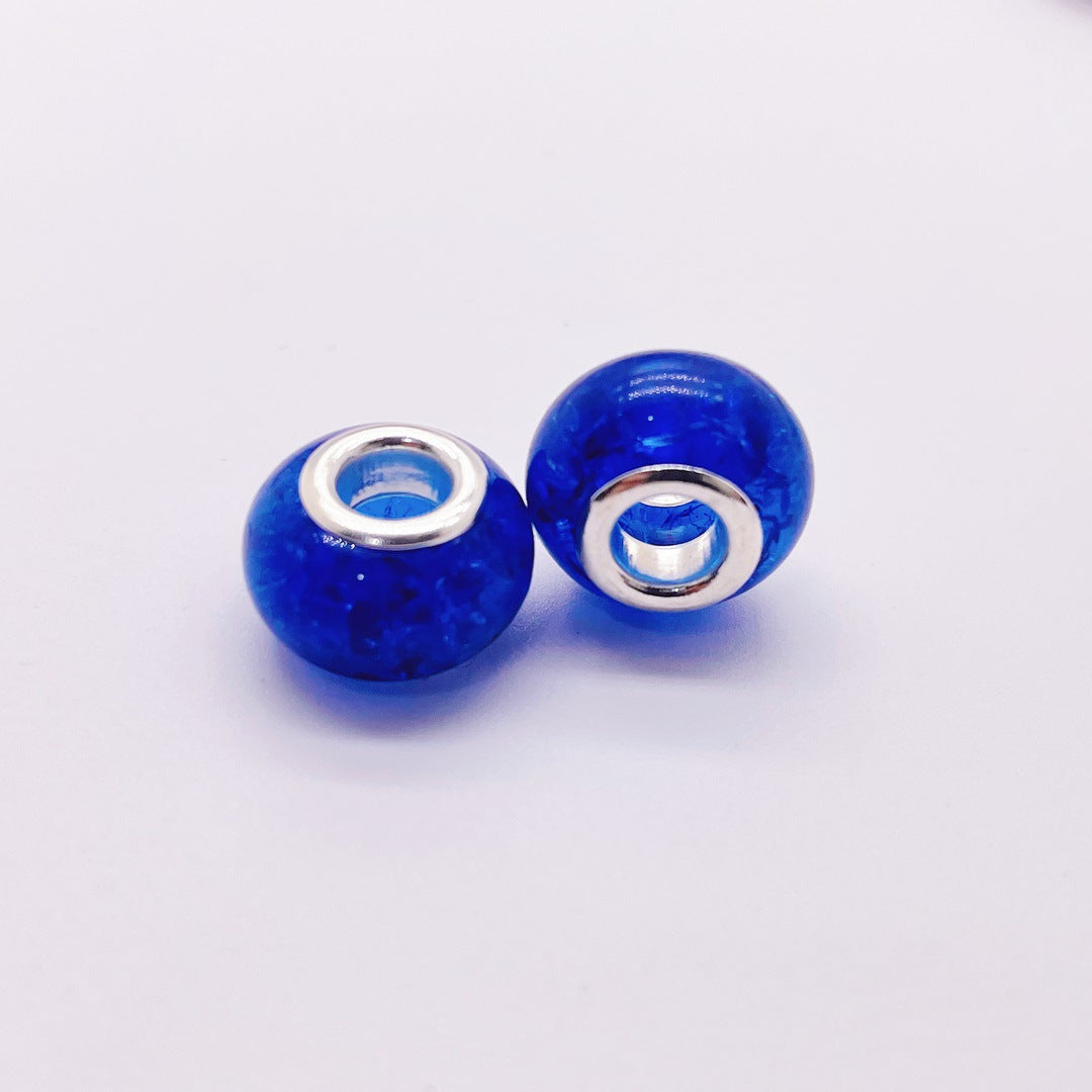 Acrylic Spacer Beads 14mm Crackle Large Hole 50pcs 13