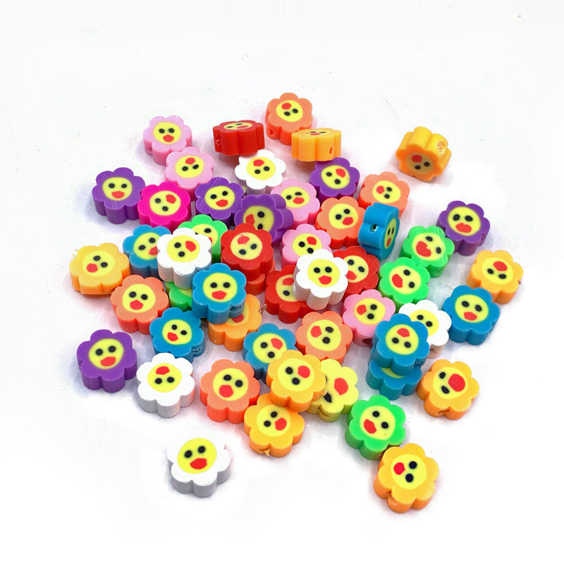 Animal and Plant Series Flat Clay Beads Colorful Polymer 100pcs 12