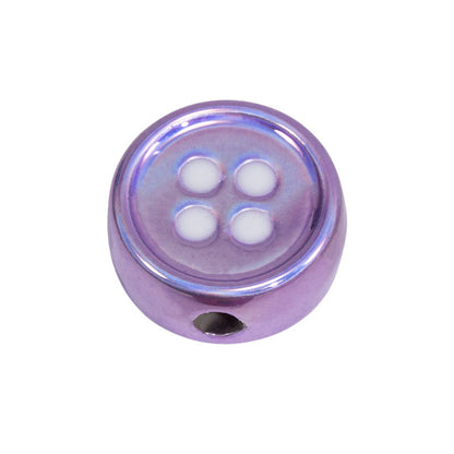 Plating Star and Heart Button Acrylic Beads 11mm Assorted Colors 50pcs 33
